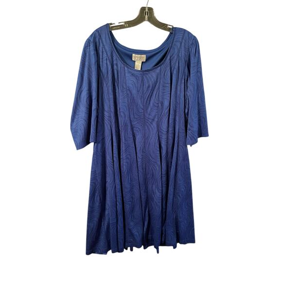 Bethany 3X Blue Gored Swing Dress – Plus Size - Picture 2 of 5